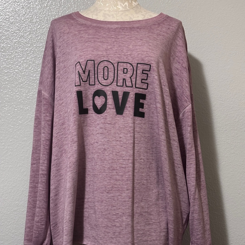 C&C California “More Love” Graphic Long Tee Mauve Shirt
